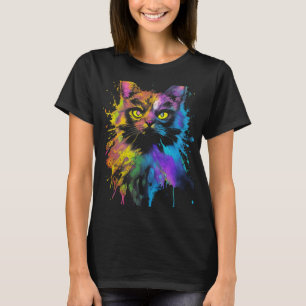Colorful Cat Portrait 1 T-Shirt