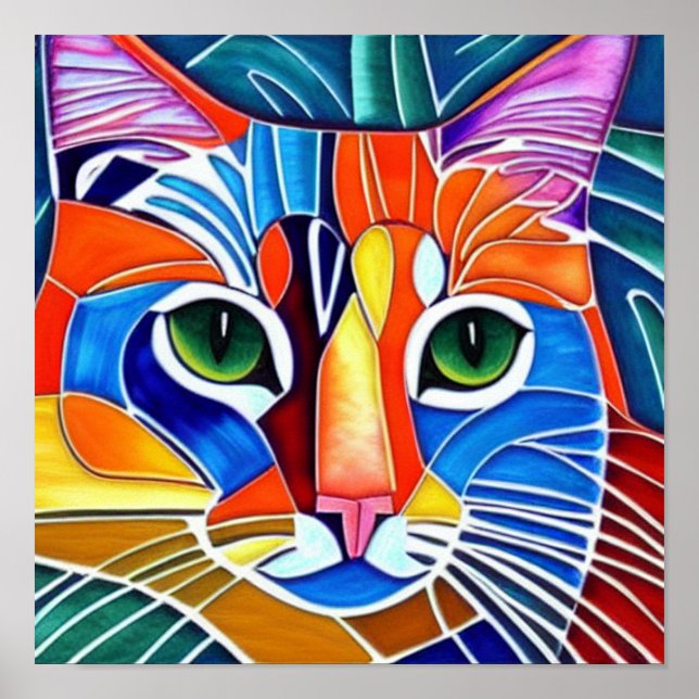 Colorful cat   poster (Front)