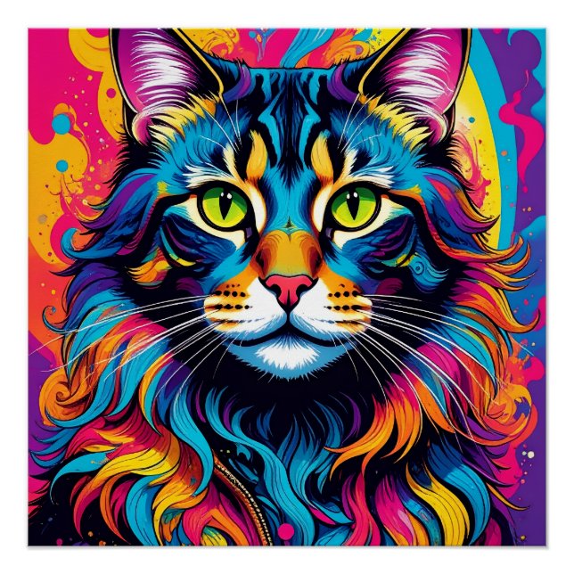Colorful cat poster (Front)