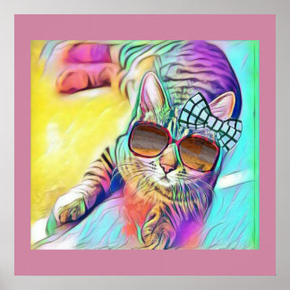 Colorful Cat Poster