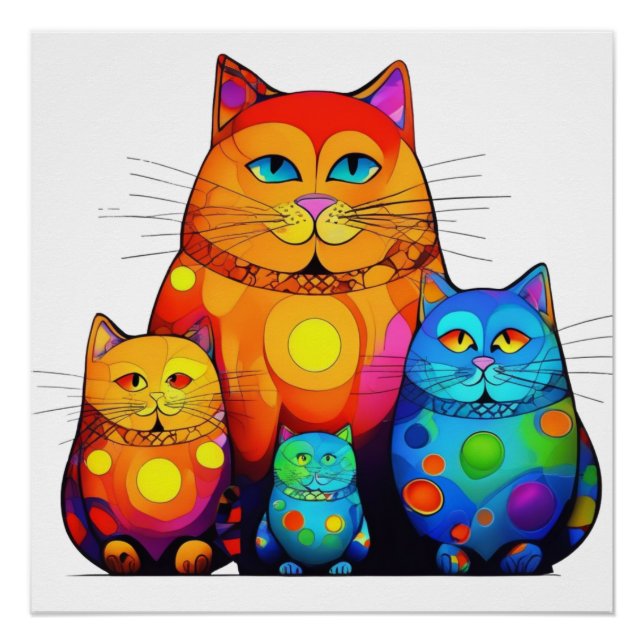 Colorful Cat Poster (Front)