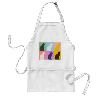 Colorful cat silhouette adult apron