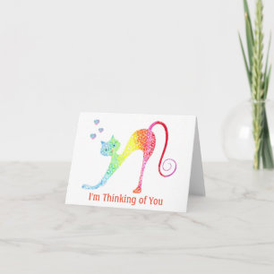 Colorful Cat -Small, 4" x 5.6" Folded Note Card