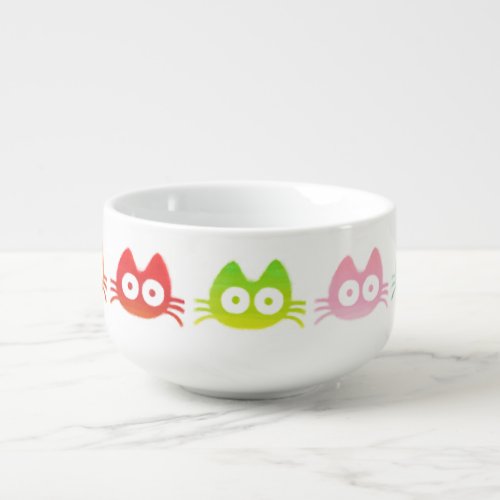 Colorful Cat Soup Mug