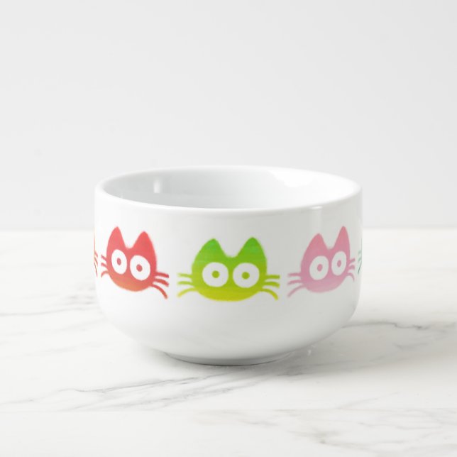 Colorful Cat Soup Mug (Front)
