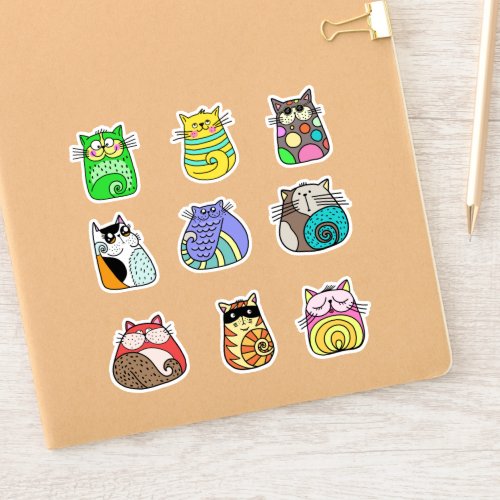 Colorful Cat Sticker Pack