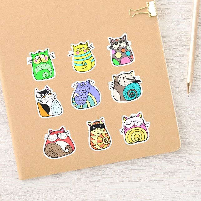 Colorful Cat Sticker Pack (Notebook)