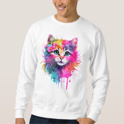Colorful Cat Sweatshirt