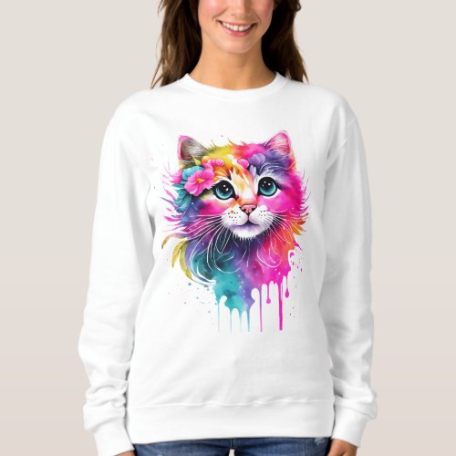 Colorful Cat Sweatshirt
