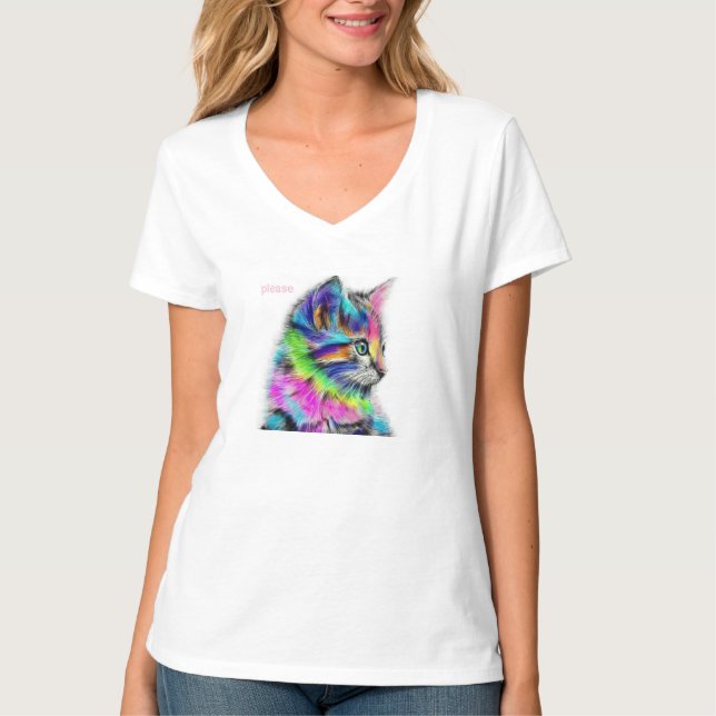 Colorful Cat T-Shirt (Front)