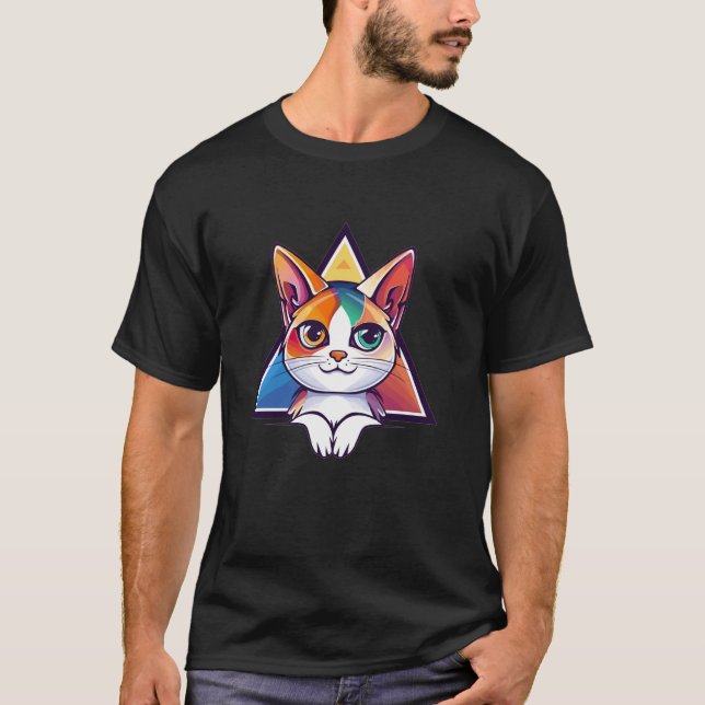Colorful Cat T-Shirt (Front)