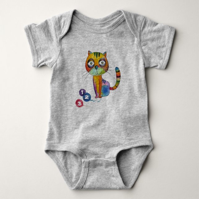 colorful cat T-Shirt Baby Bodysuit (Front)