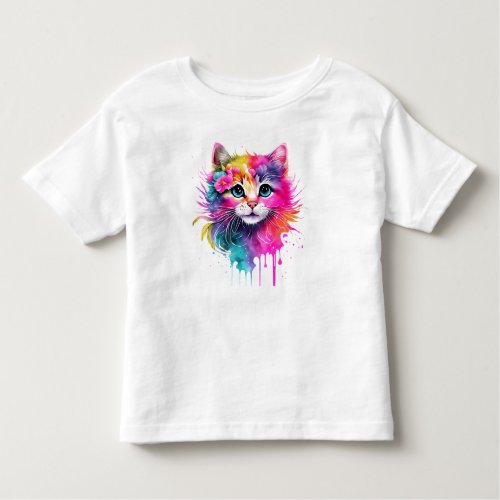 Colorful Cat Toddler T_shirt