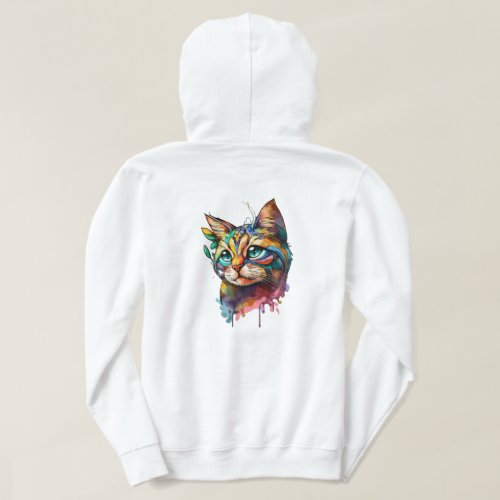 Colorful Cat Vista Watercolor Whiskers Edition Ho Hoodie