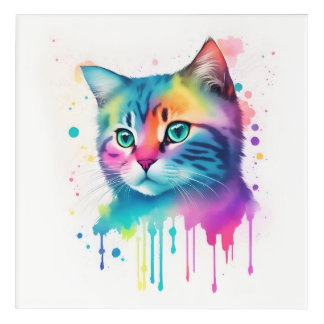 Colorful cat wall art 