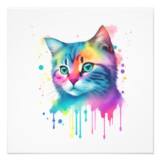 Colorful cat wall art