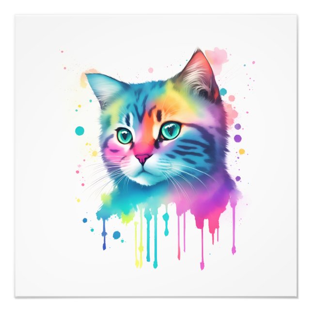 Colorful cat wall art (Front)