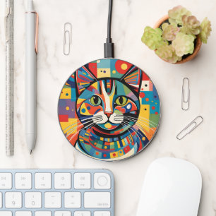 Colorful cat wireless charger 