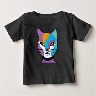 Colorful Cat Woman Illustration Baby T-Shirt