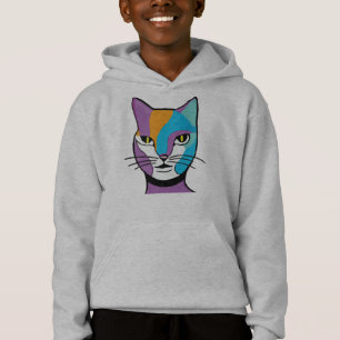 Colorful Cat Woman Illustration Hoodie
