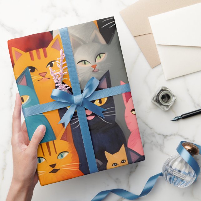Colorful Cat Wrapping Paper (Gifting)