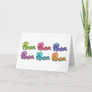 Colorful Caterpillar Characters Fun Whimsical Card