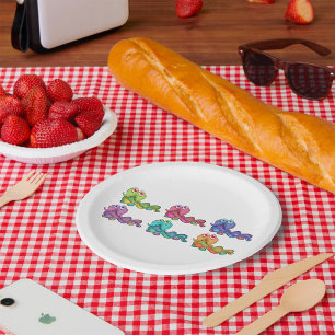 Colorful Caterpillar Characters Fun Whimsical Paper Plates