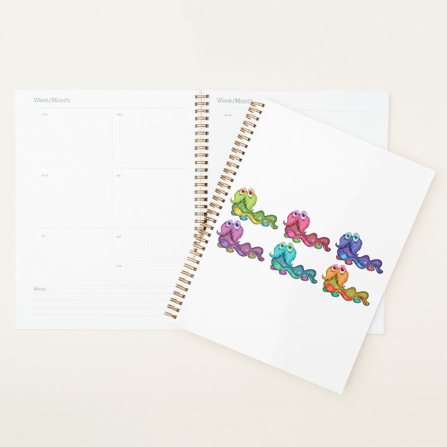 Colorful Caterpillar Characters Fun Whimsical Planner (Creator Uploaded)