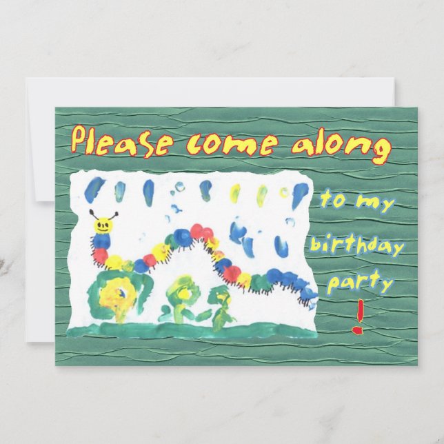 Colorful Caterpillar Invitation (Front)