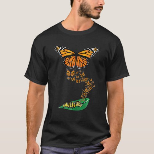 Colorful Caterpillar To Monarch Butterfly Metamorp T_Shirt