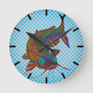 Colorful Catfish Clock