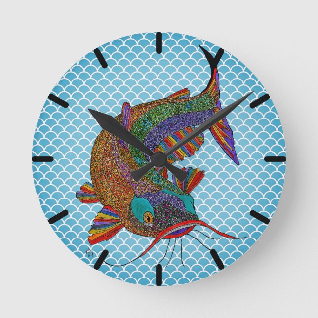 Colorful Catfish Clock (Front)