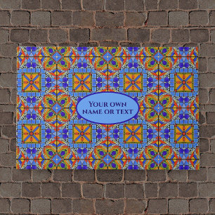 Colorful Cathedral Mosaic Floor & your text Doormat
