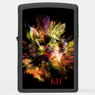Colorful Catplosion Monogram Zippo Lighter