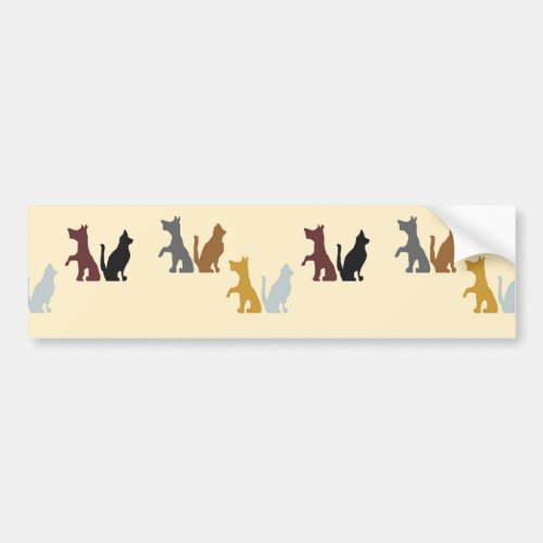 Colorful cats and dogs pattern bumper sticker