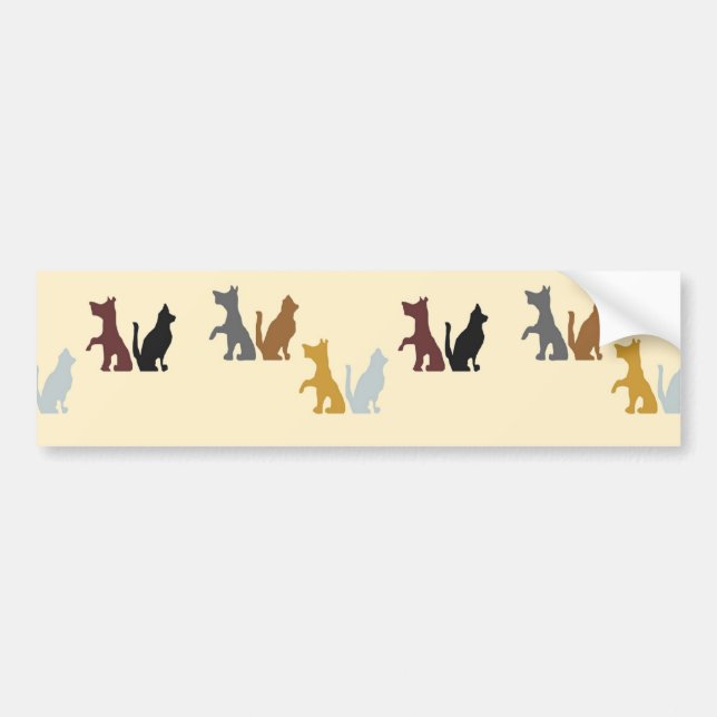 Colorful cats and dogs pattern bumper sticker (Front)