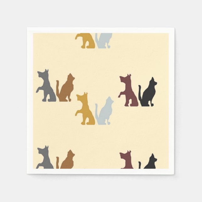 Colorful cats and dogs pattern napkins (Front)