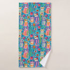 Colorful Cats and Flowers Whimsical Happy