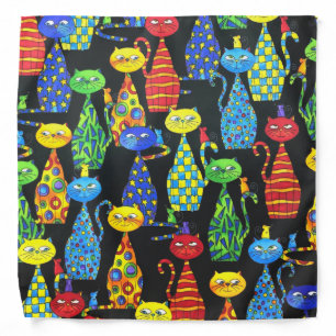 Colorful Cats and Mice Bandana