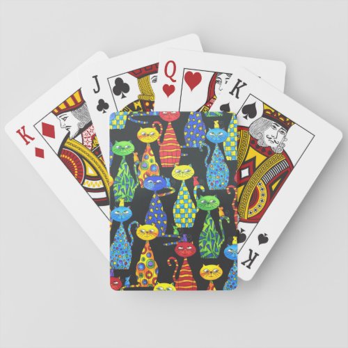 Colorful Cats and Mice Poker Cards