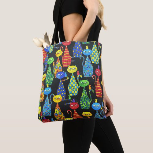 Colorful Cats and Mice Tote Bag