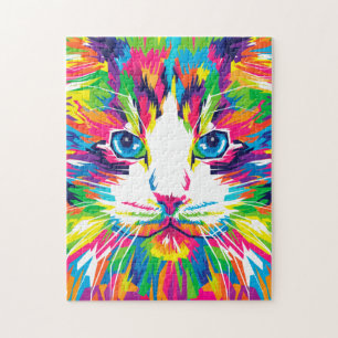 Colorful Cats Art Aesthetic Cat Pictures Cat Art  Jigsaw Puzzle