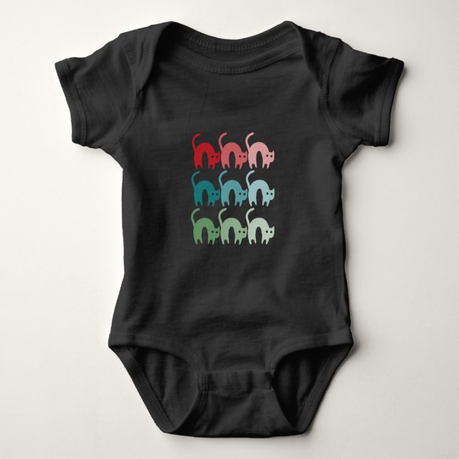 Colorful Cats Baby Bodysuit Fixed Design (Front)
