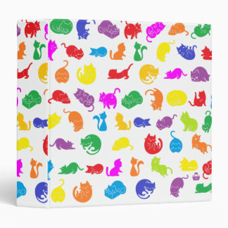 Colorful Cats by Blackburn Ink 3 Ring Binder