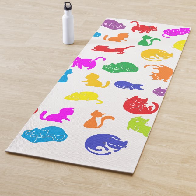 Colorful Cats by Blackburn Ink Yoga Mat (In Situ)