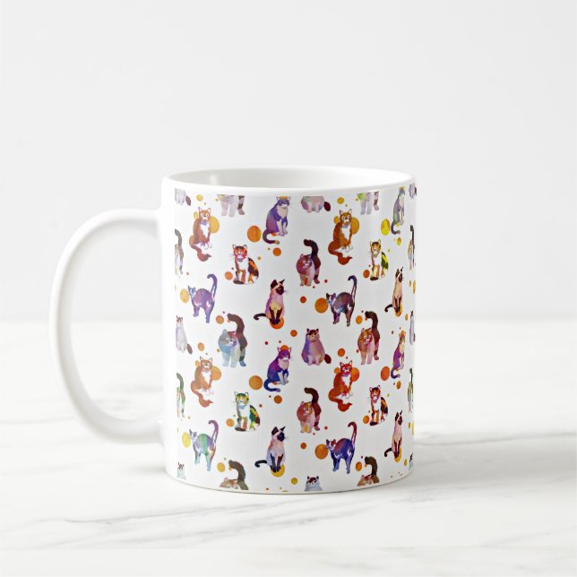 Colorful cats coffee mug (Left)