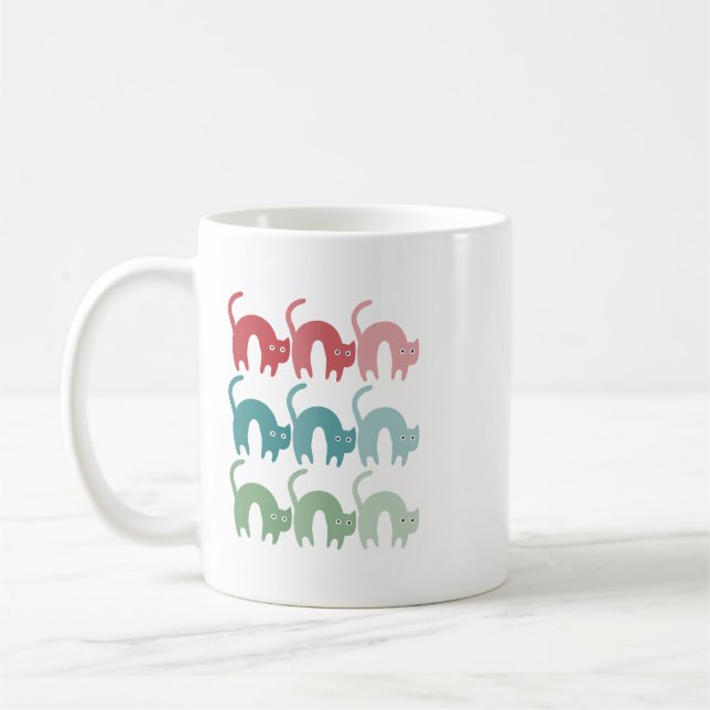 Colorful Cats Coffee Mug Fixed Design (Left)