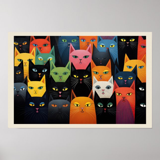 Colorful Cats Colorful Cat Attitude Poster (Front)