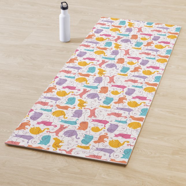 Colorful Cats Cute Yoga Mat (In Situ)