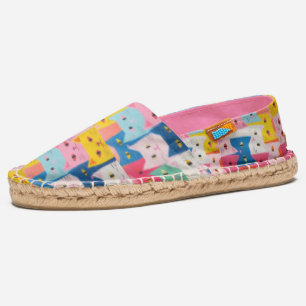 Colorful cats design illustration espadrilles